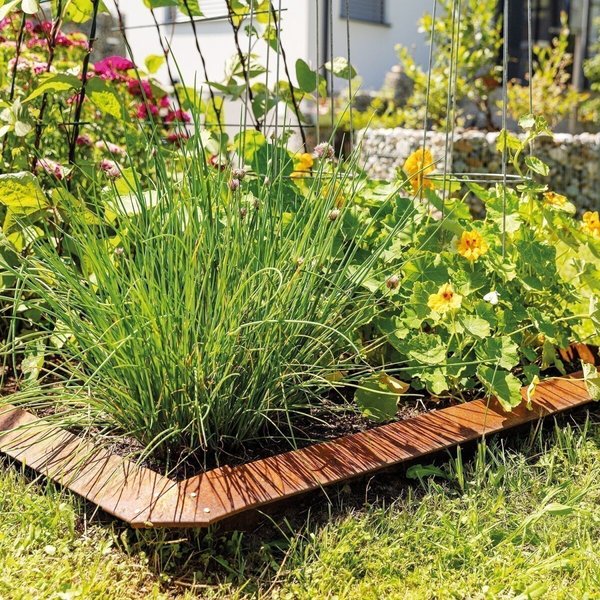 innogard Schneckenzaun Komplettset Cortenstahl 22er (18 Seitenelemente + 4 Ecken)
