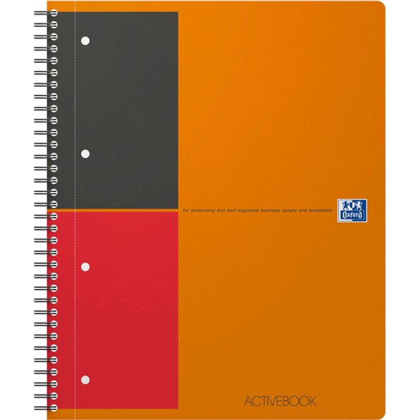 Spiraalblok Oxford International Activebook A4+ 160 pagina's lijn