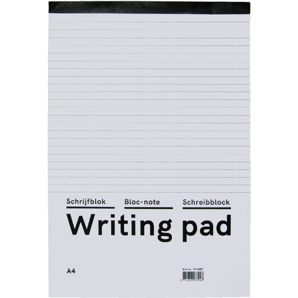 Schrijfblok Qbasic A4 lijn 160blz 60gr