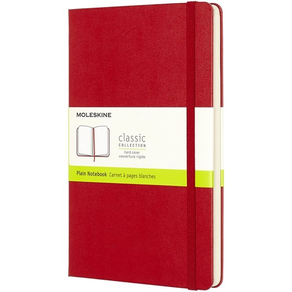 Notitieboek Moleskine large 130x210mm blanco hard cover rood