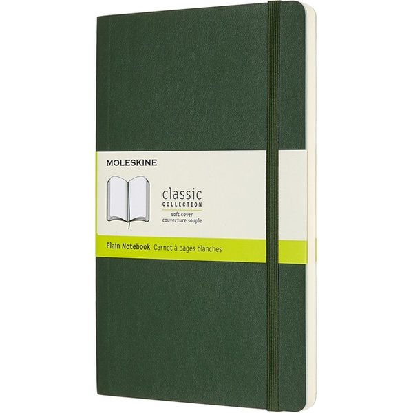 Notitieboek Moleskine large 130x210mm blanco soft cover myrtle green