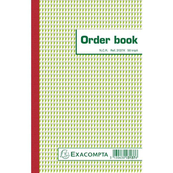 Orderboek Exacompta 210x135mm 50x3vel lijn