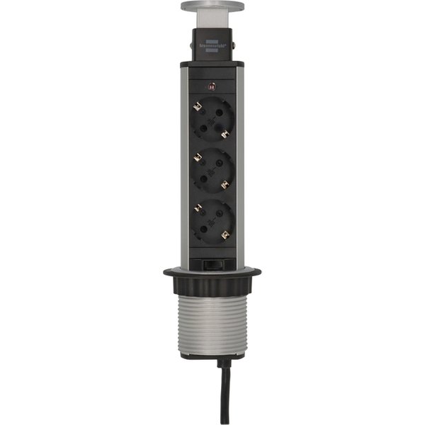 Stekkerdoos Brennenstuhl toren 3 voudig 2 meter zwart/zilver