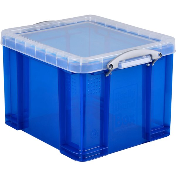 Opbergbox Really Useful 35 liter 480x390x310mm transparant blauw