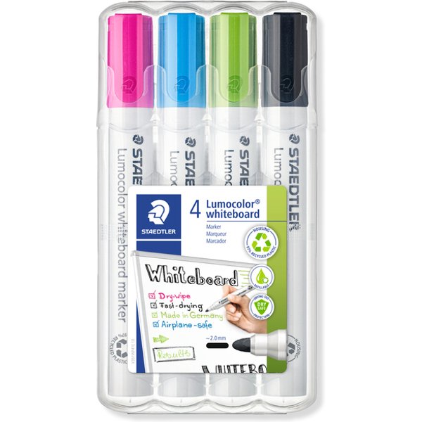 Whiteboardmarker Staedtler Lumocolor 351 set à 4 stuks fun assorti