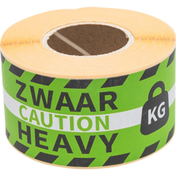 Waarschuwingsetiket Rillprint 46x125mm heavy groen 250 stuks