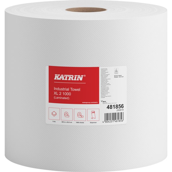 Poetspapier Katrin Industrial extra groot 2-laags 1000 vel wit 481856