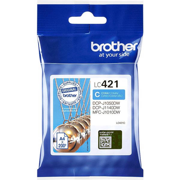 Inktcartridge Brother LC-421C blauw