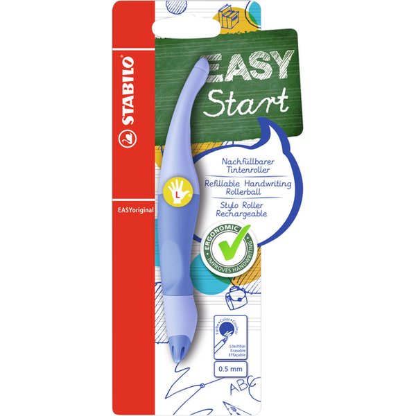 Rollerpen STABILO Easyoriginal linksh M pastel luchtig blauw blister