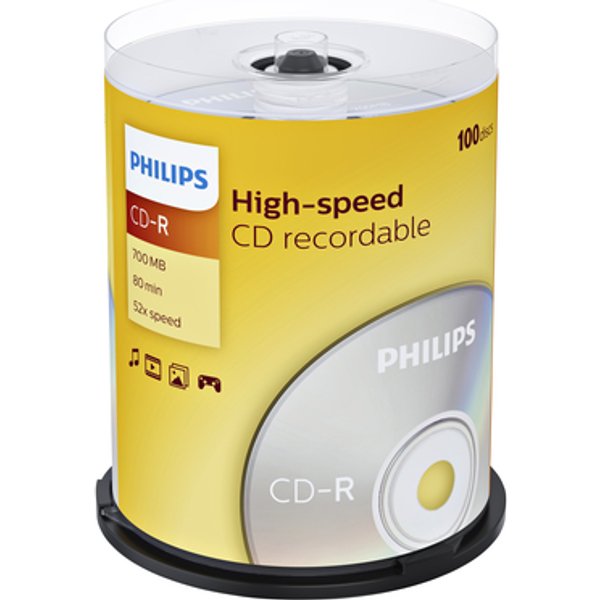 CD-R Philips 80Min 700MB 52x SP 100 stuks