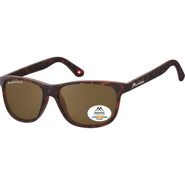 Zonnebril Montana met bruin gepolariseerd glas mat turtle
