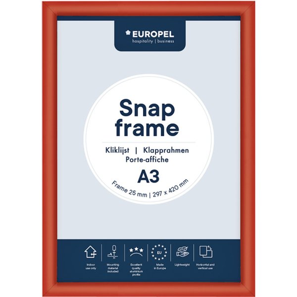 Kliklijst Europel A3 25mm rood
