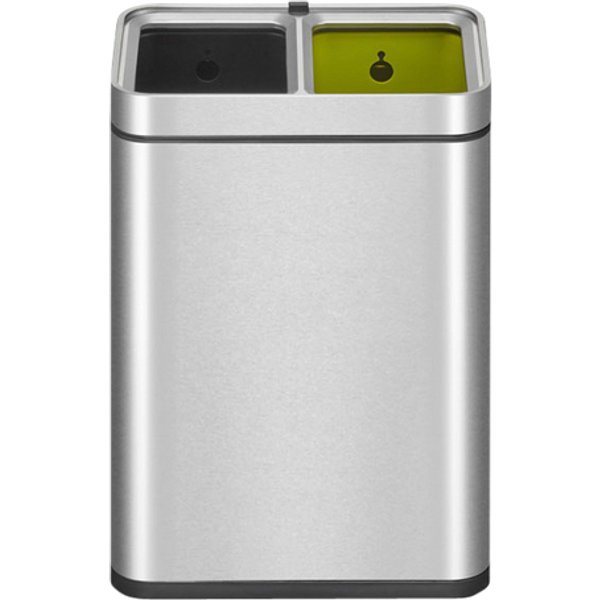 Afvalbak EKO Laguna Slim met inwerpopening 2x10liter RVS