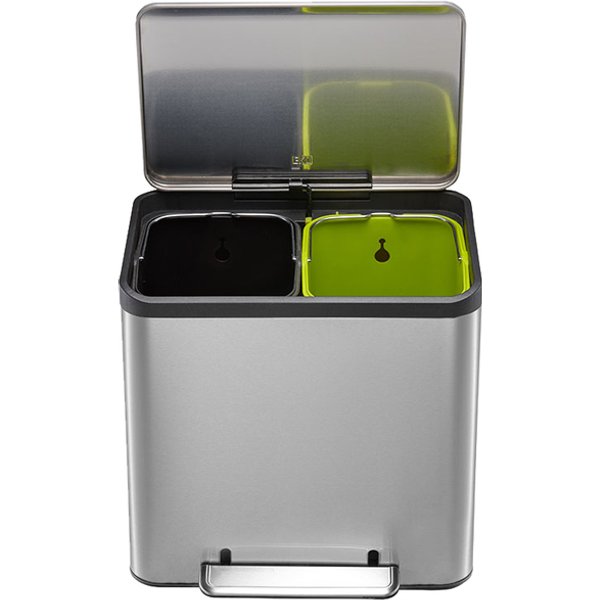 Pedaalemmer EKO EcoCasa Recycler 15+15 liter rvs