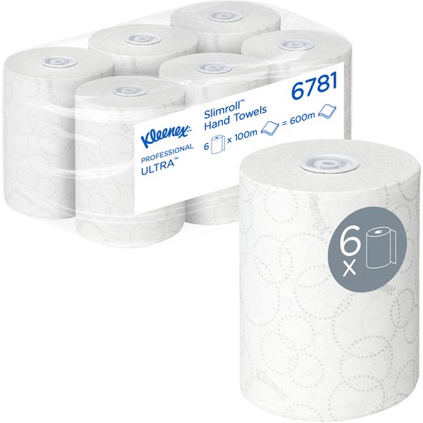Handdoekrol Kleenex Ultra Slimroll 2-laags 100m wit 6781