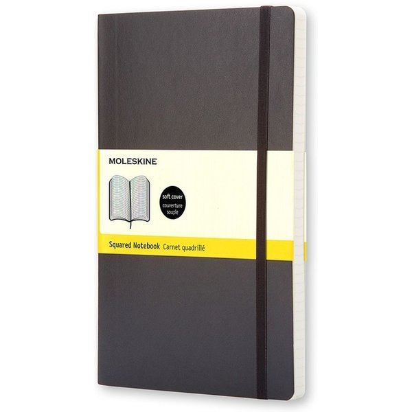 Notitieboek Moleskine pocket 90x140mm ruit 5x5mm soft cover zwart