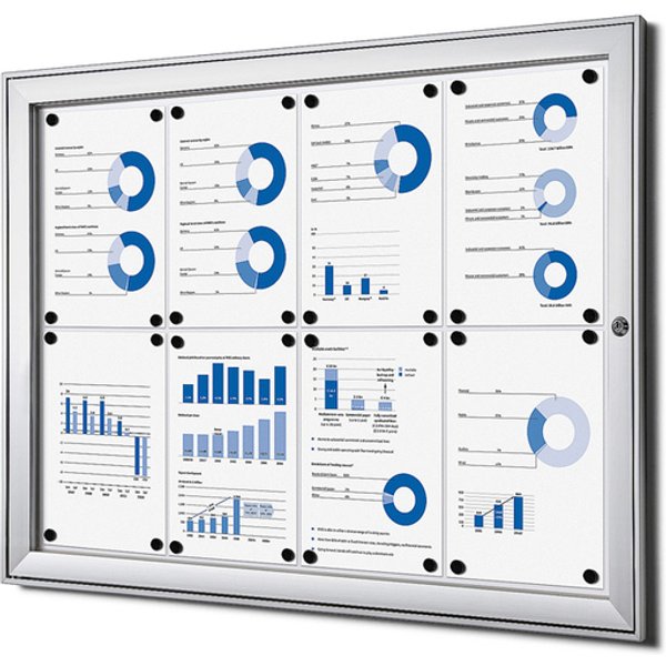 Vitrinebord Quantore luxe 8x A4 zilver