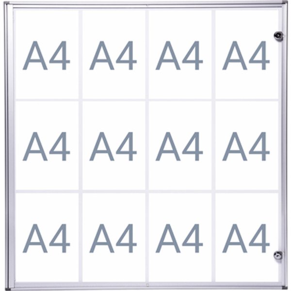 Binnenvitrine wand MAULextraslim whiteboard 12xA4 met slot
