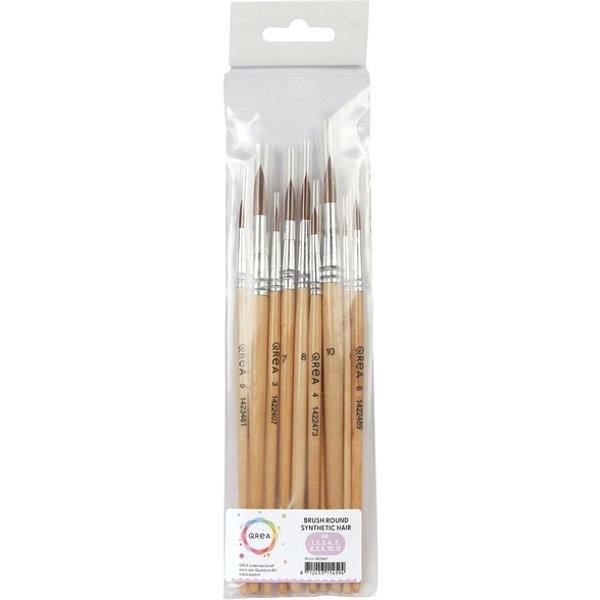 Penseel Qrea synthetisch haar set à 10 breedtes