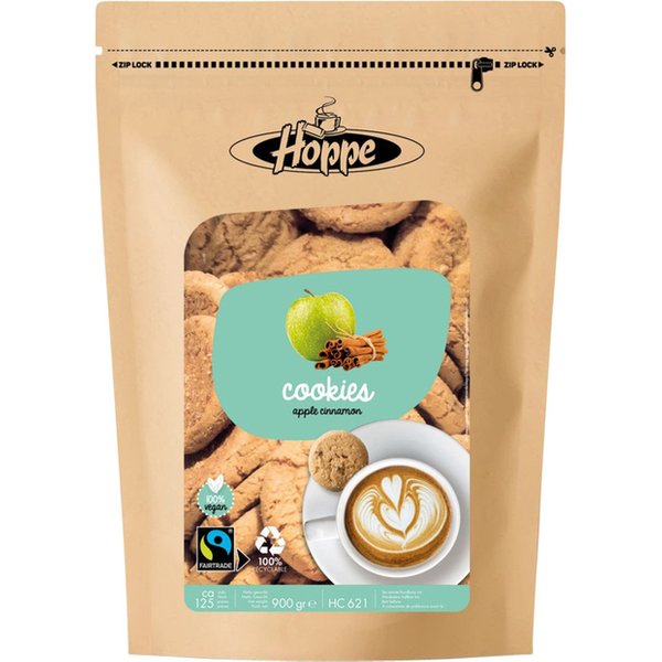 Koekjes Hoppe Cookies fairtrade appel kaneel circa 125stuks