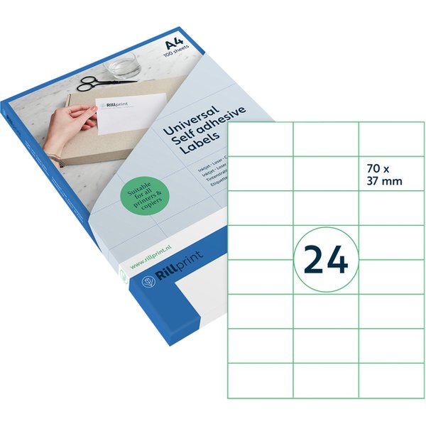 Etiket Rillprint 70x37mm mat transparant 600 etiketten