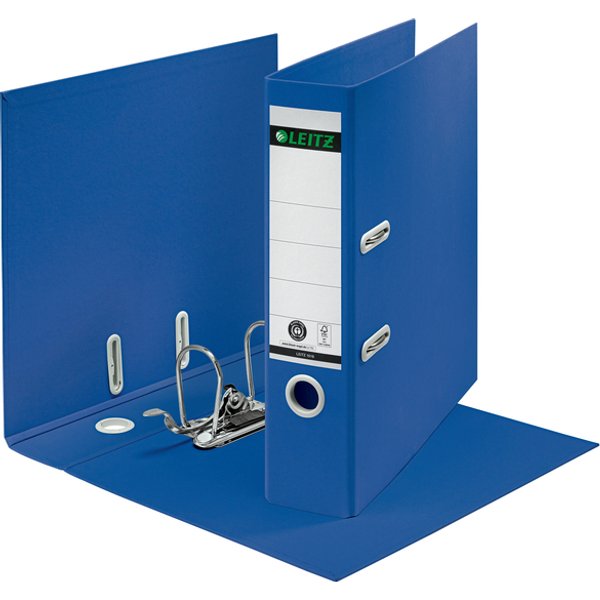 Ordner Leitz Recycle 180° 80mm karton A4 blauw
