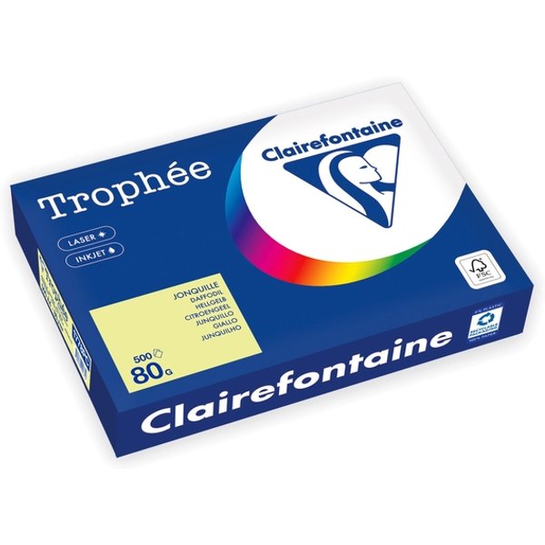 Kopieerpapier Trophée A4 80gr citroengeel 500 vel
