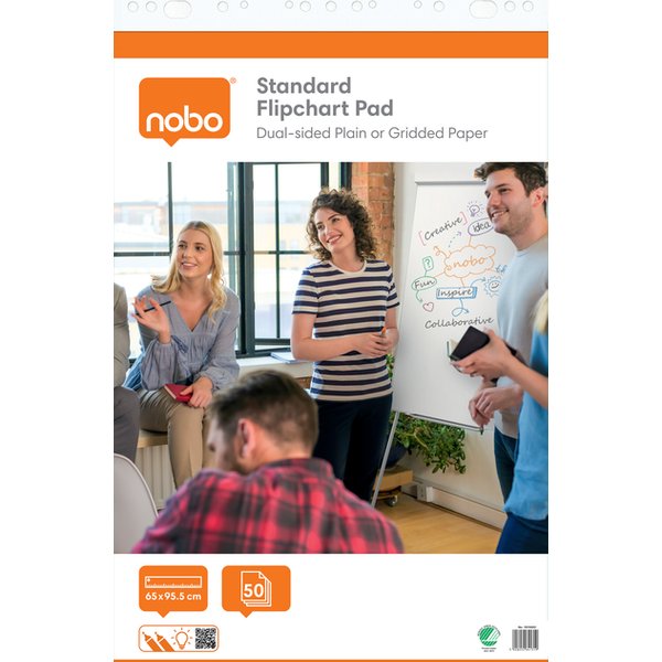 Flipoverpapier Nobo standaard 65x95cm dubbelzijdig rol 50vel