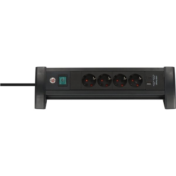 Stekkerdoos Brennenstuhl Premium 4 voudig USB C PD en USB A zwart