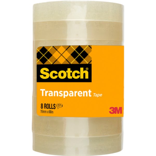 Plakband Scotch 508 19mmx66m transparant 8 rollen