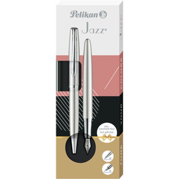 Schrijfset Pelikan Jazz Noble Elegance K36+P36 medium silver