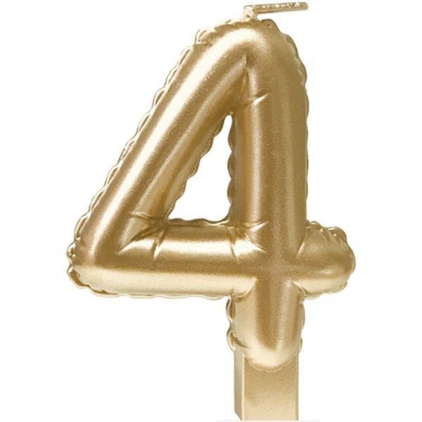 Foil balloon candle gold 4