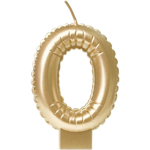 Foil balloon candle gold 0