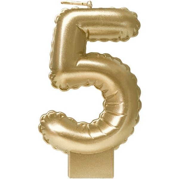 Foil balloon candle gold 5