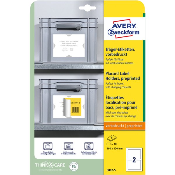 Positioneeretiket Avery 8002 160x120mm bedrukt 10 stuks