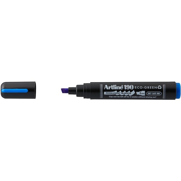Permanent marker Artline 190 Dry Safe Eco schuin 2-5mm blauw
