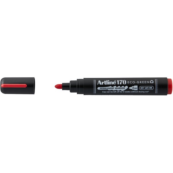 Permanent marker Artline 170 Dry Safe Eco rond medium rood