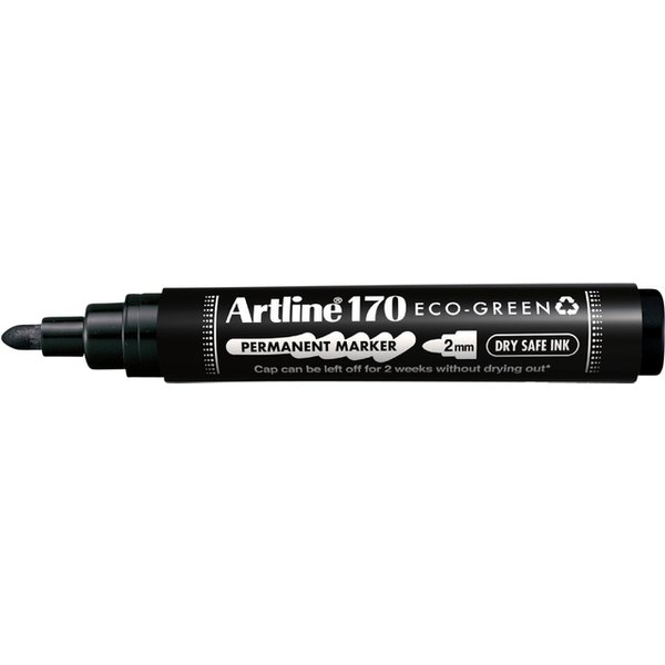Permanent marker Artline170 Dry Safe Eco rond medium zwart