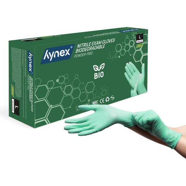 Handschoen Hynex nitril Bio L groen 3.5gr 100 stuks