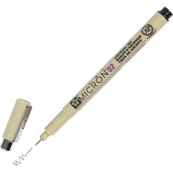 Fineliner Sakura Pigma Micron 02 0.3mm zwart