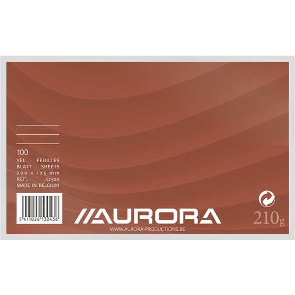 Systeemkaart Aurora 200x125mm lijn met rode koplijn 210gr wit 100 vel