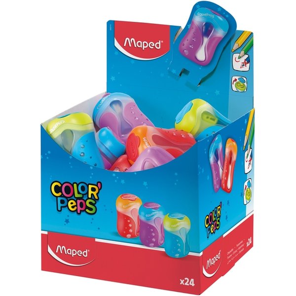 Puntenslijper Maped Color'Peps 2gaats display á 24 stuks assorti