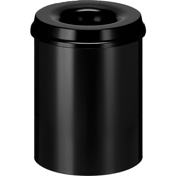 Papierbak met vlamdover Vepabins 15liter 26cm zwart