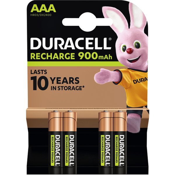 Batterij oplaadbaar Duracell 4x AAA 900mAh Ultra