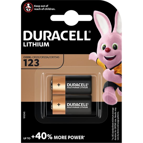 Batterij Duracell 2x CR123 high power lithium