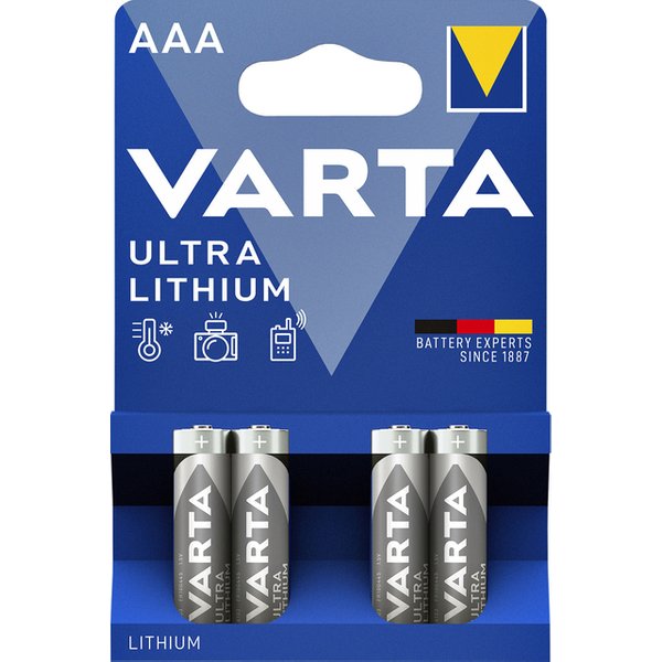 Batterij VARTA Ultra lithium 4x AAA