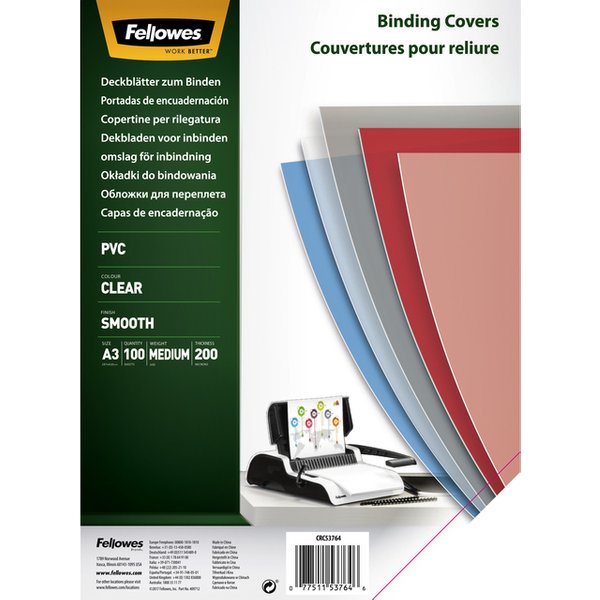 Voorblad Fellowes A3 PVC 200micron 100 stuks