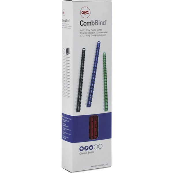 Bindrug GBC 14mm 21rings A4 blauw 100 stuks