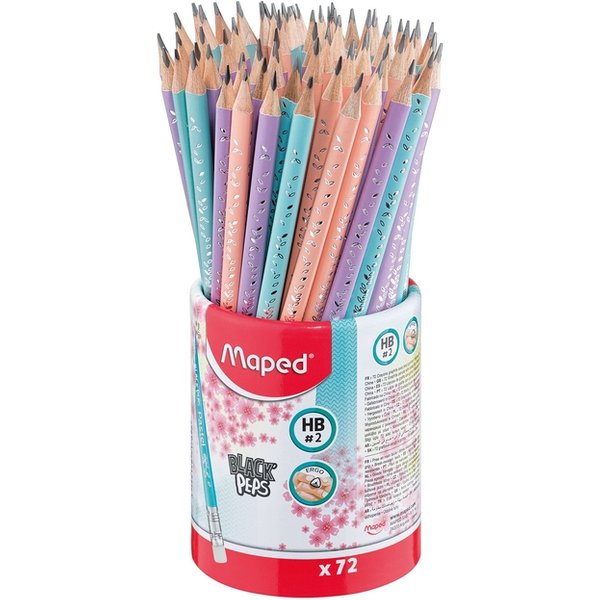 Potlood Maped Black'Peps met gum pastel assorti