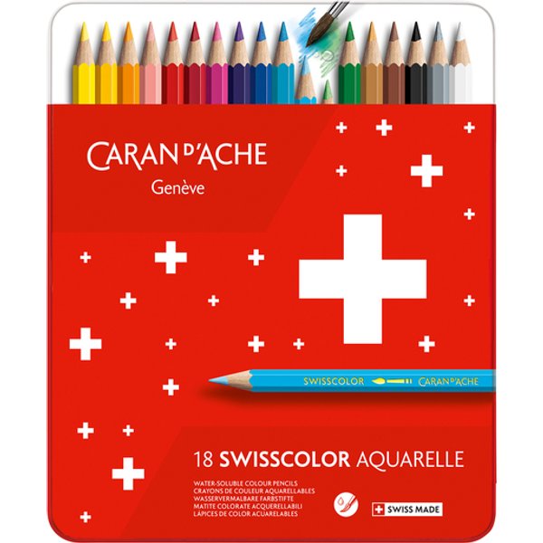 Kleurpotloden Caran d'Ache Swisscolor aquarel 18 stuks assorti